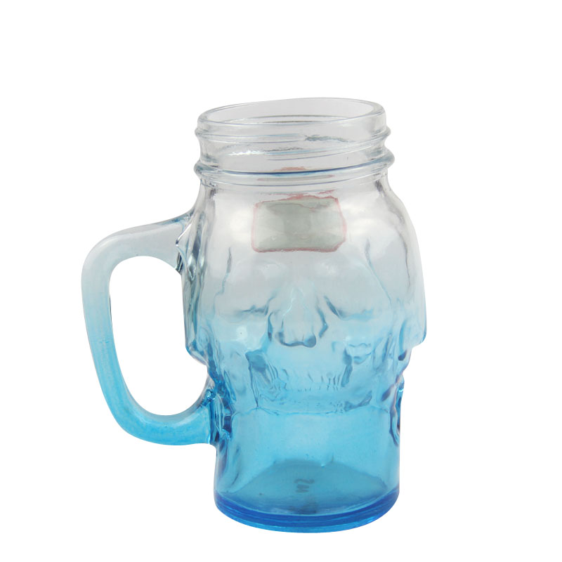 colored skull shape mason jar 