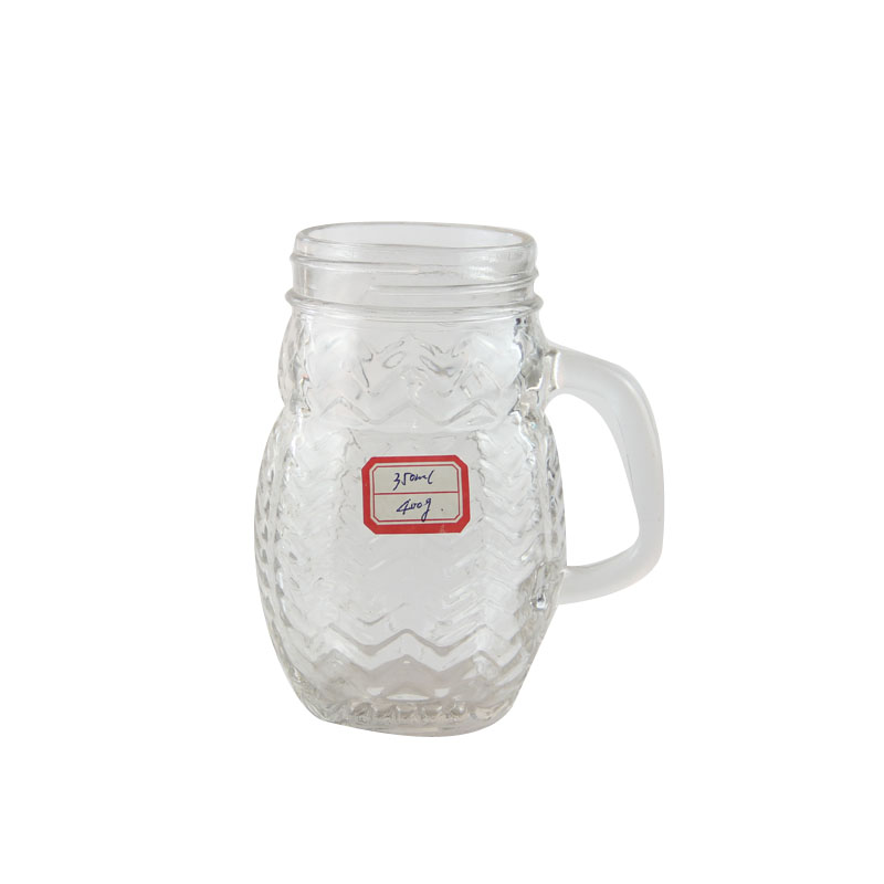 High quality clear glass mug with glass lid 