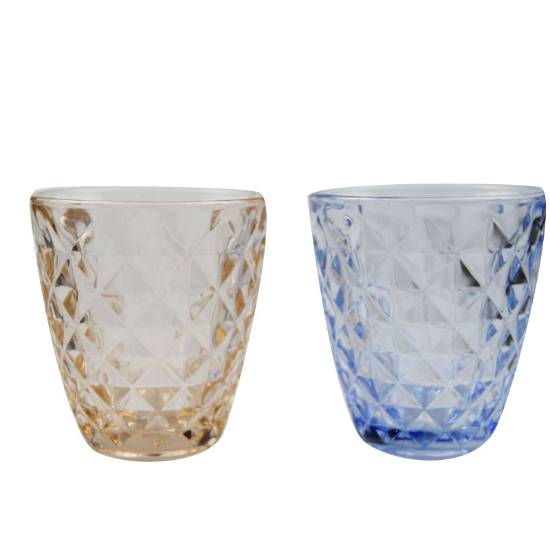 colored glass cups