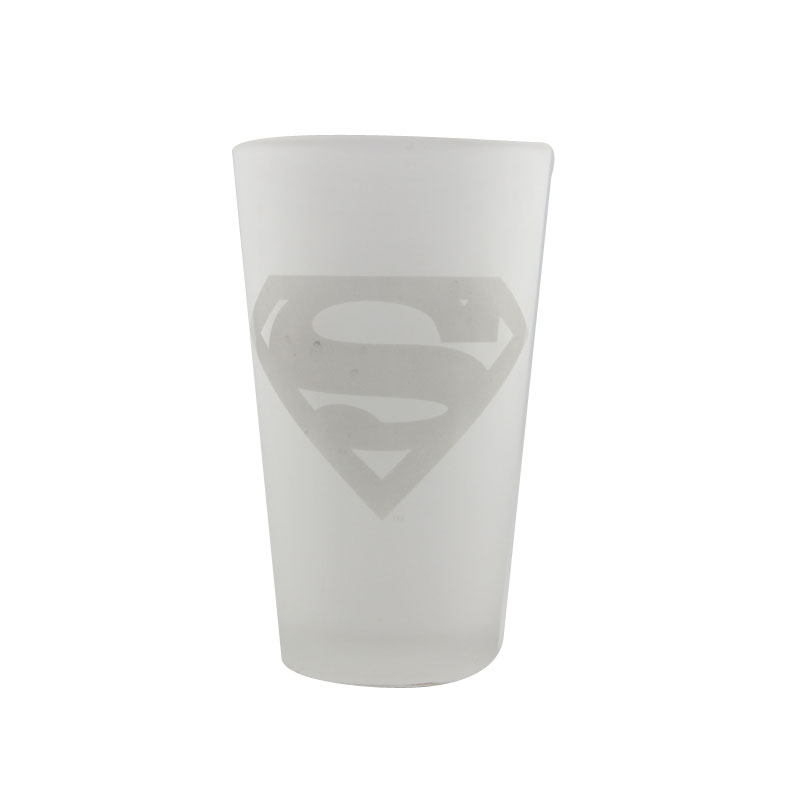 superman frosted glass cup 