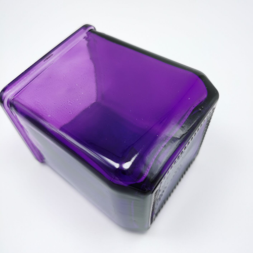 beautiful purple colored glass candle jar factory made