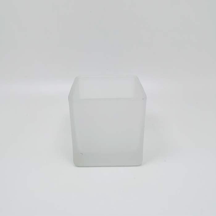 5oz square frosted glass candle jar wholesale 