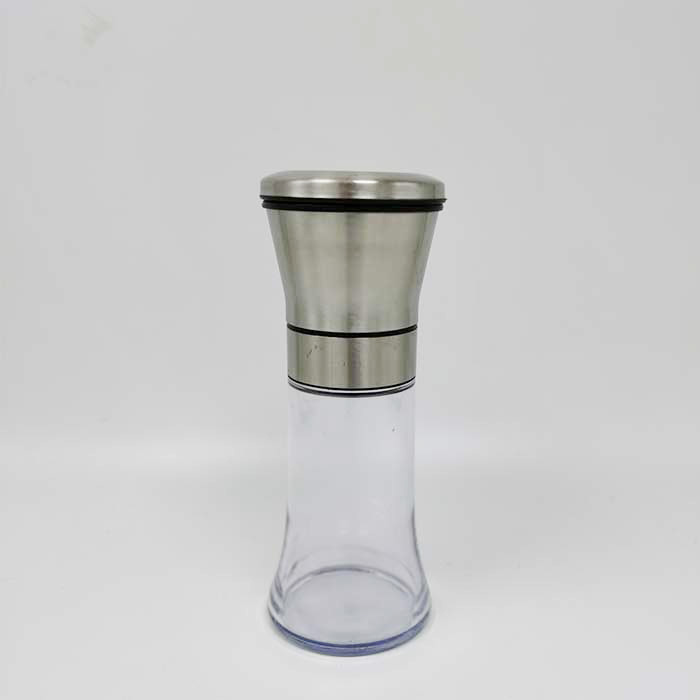 salt grinder wholesale stainless steel lid with acrylic bottle
