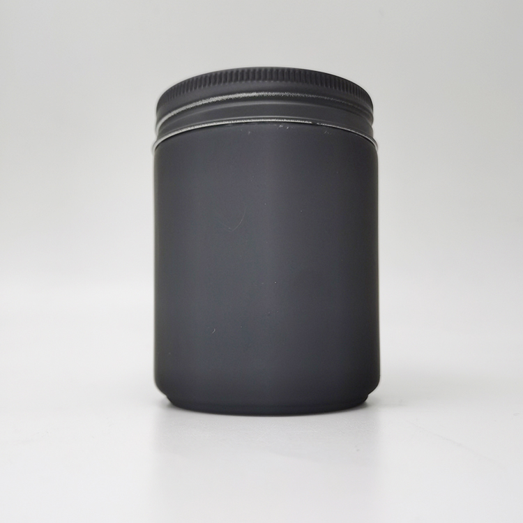 Black matte lacquer candle jar with lid 
