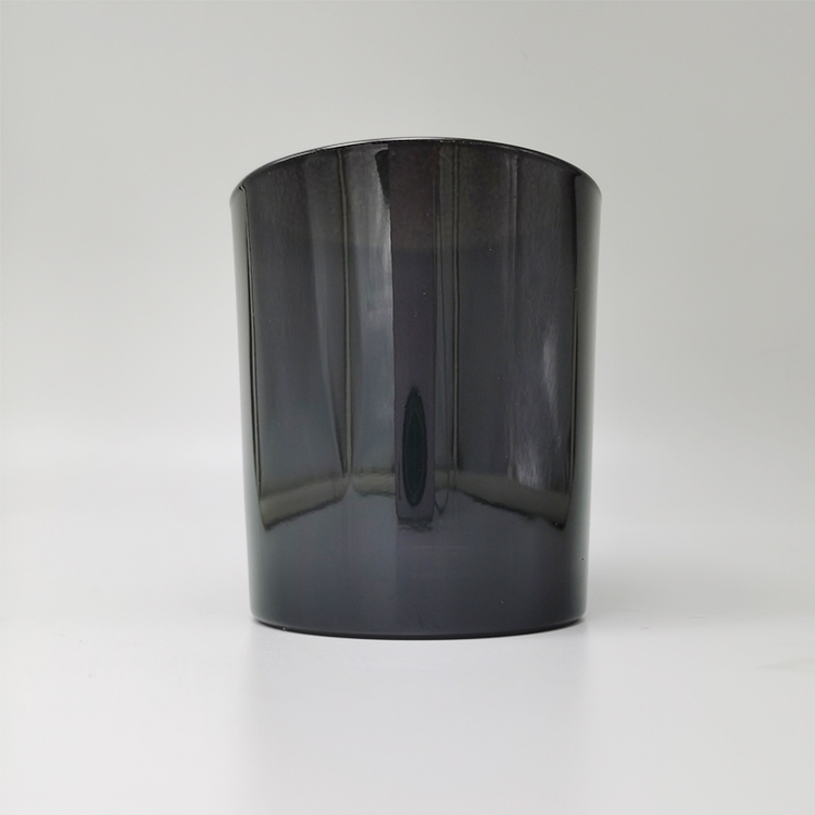 Wholesale Christmas Decoration Empty Bright Black Candle Vessels  For Candle Making