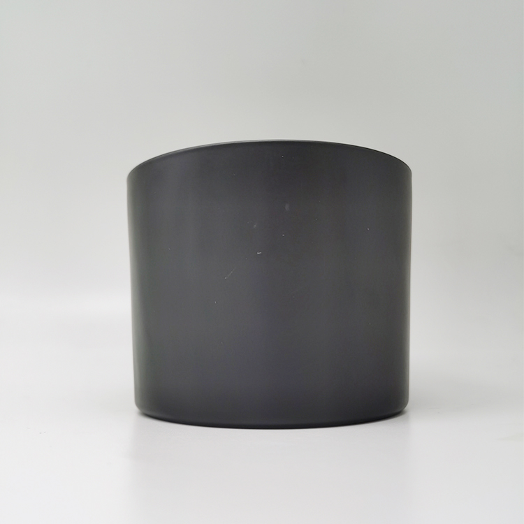 Matte black large capacity candle glass vessels