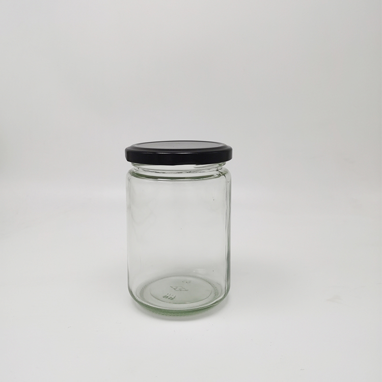 Clear Glass Container Screw Top Lid - Premium Twist Cap Jar 6 oz with Black lid 
